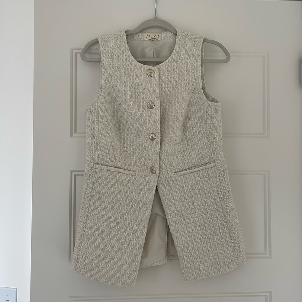 Marled Tweed Vest Size Small Vest
